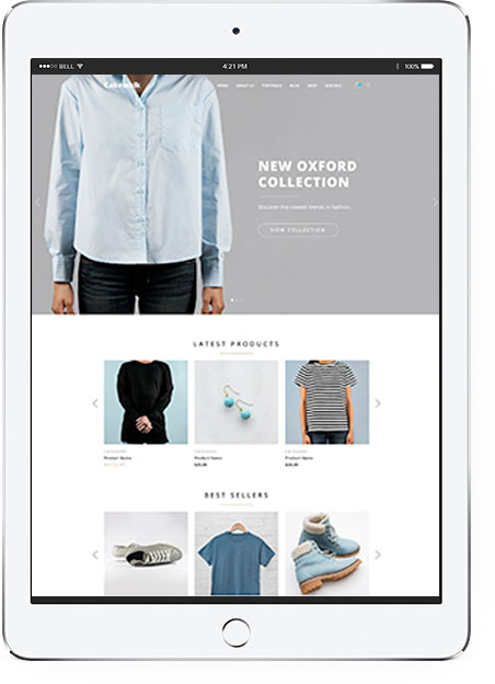 landing page ipad showcase