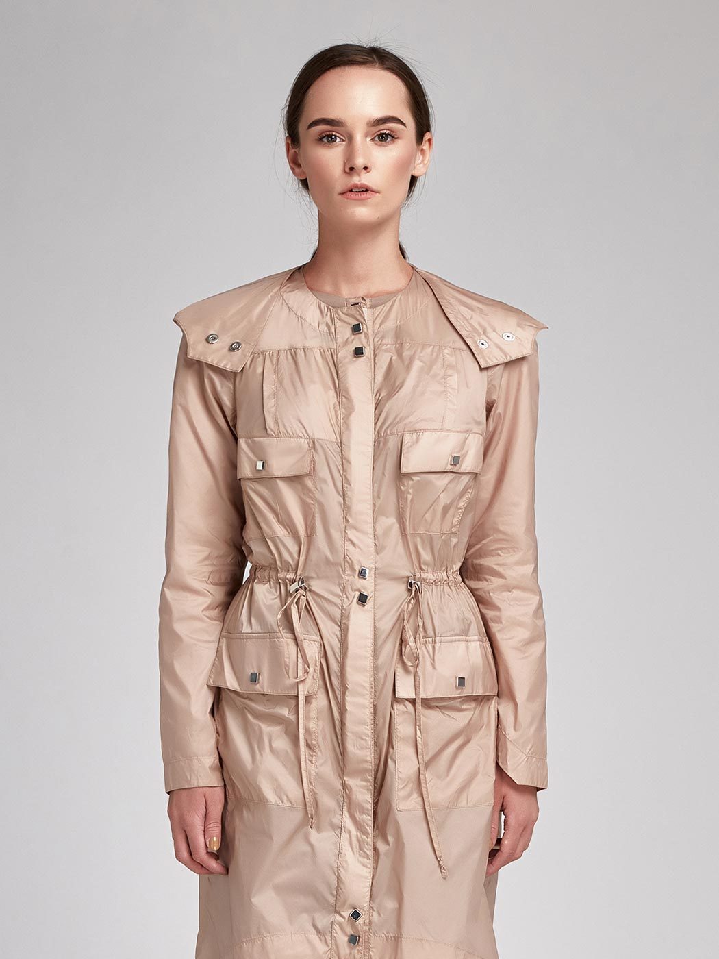 brunette trenchcoat